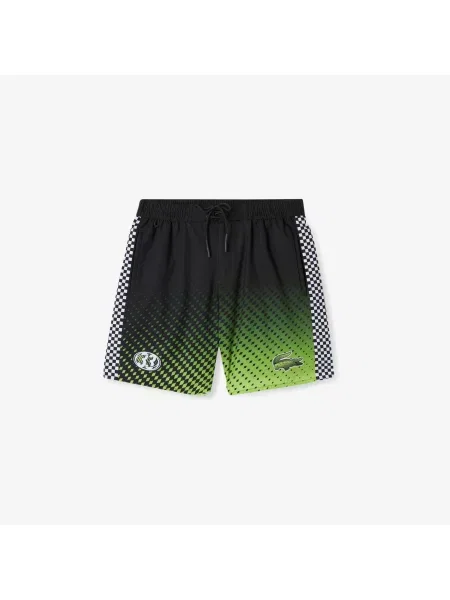 Lacoste Active Szorty Kąpielowe Z Nadrukiem czarne