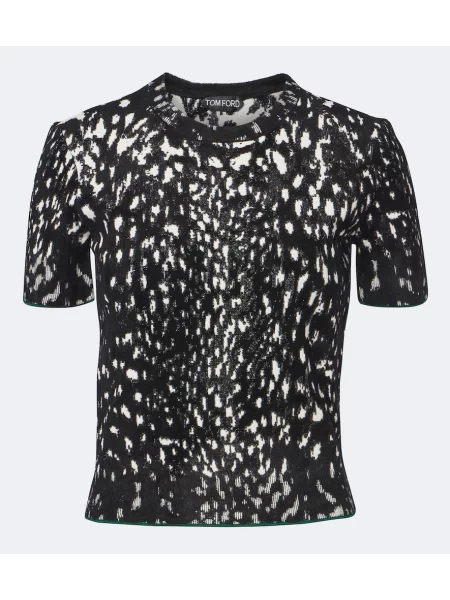 Tricou Tom Ford de catifea negru