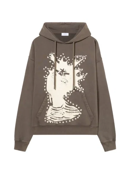 Șnur de strângere hanorac cu glugă Off-white cu imagine alb