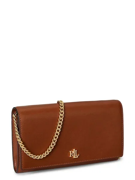 Шкіряна сумочка Lauren Ralph Lauren коричневий