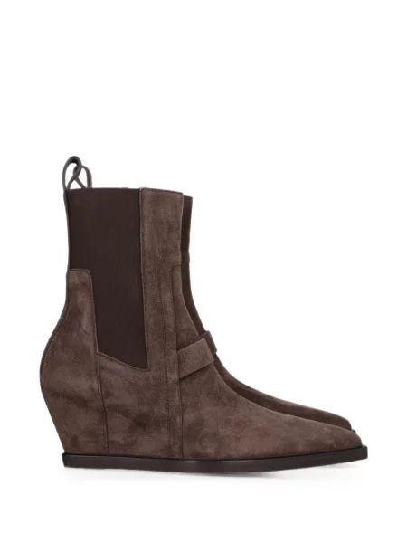 Cizme scurte Rick Owens cu pană maro