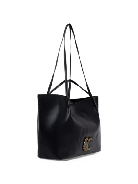 Geantă shopper Lola_casademunt cu model leopard cu autograf negru
