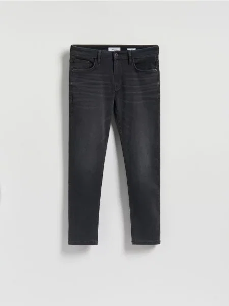 Reserved Blugi slim cu efect prespălat gri