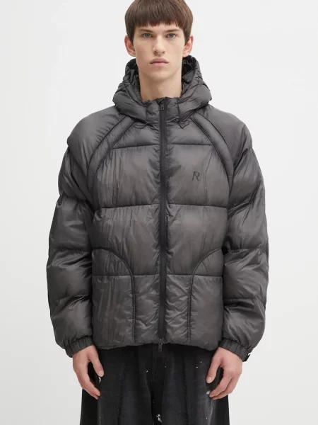 Jakna Represent Translucent Hooded Puffer za prijelazno razdoblje crna