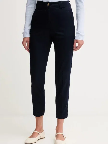 United Colors of Benetton pantaloni bleumarin mulată high waist