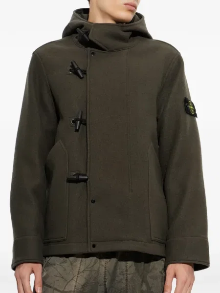 Geacă Stone Island cu glugă cu strasuri verde