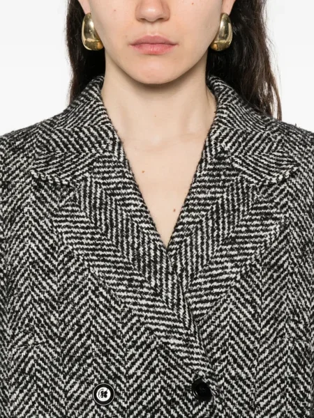 Palton Dolce & Gabbana cu model herringbone gri