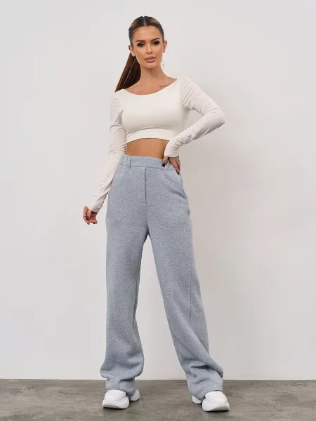 Штани спортивні ISSA Plus світло-сірий комбінований верх сірі