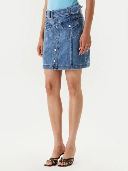 Fustă din denim Morgan albastru