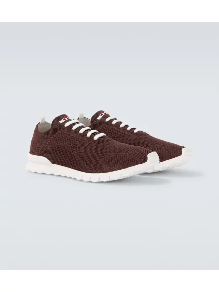 Sneakerși Kiton tricotate maro