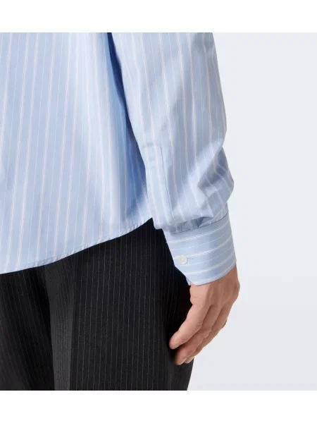 Srajca Saint Laurent s črtami poplin modra