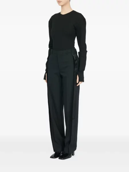 Pantaloni Mm6 Maison Margiela de lână negru