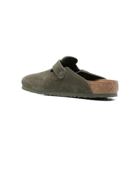 Klapki Birkenstock zamszowe zielone