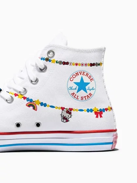 Converse x Hello Kitty Chuck Taylor All Star HI tornacipők női fehér