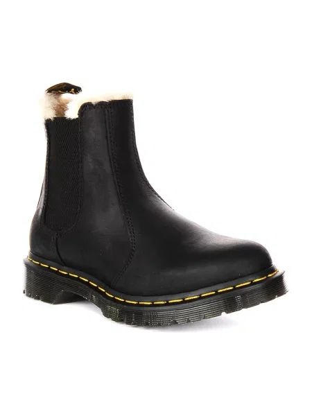 Ocieplane sztyblety Dr. Martens skórzane czarne