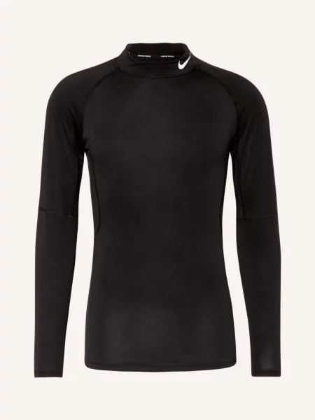 Tank top Nike Pro Dri-FIT Fitness Mock-Neck Long-Sleeve Top Black/ White S bílé