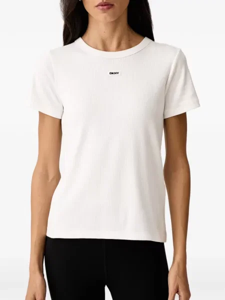 Dzianinowa koszulka Dkny z logo biała