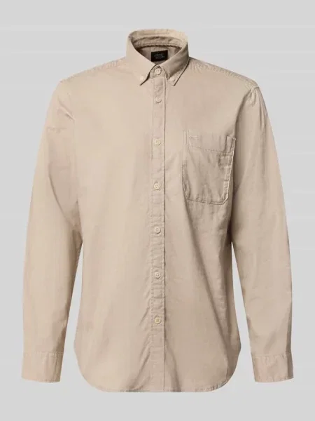 Koszula casualowa o kroju regular fit z kołnierzykiem typu button down Camel Active beżowa