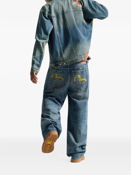 Geacă de blugi Evisu cu imagine albastru