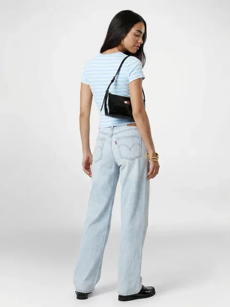 Tommy Jeans Majica ESSENTIAL svijetloplava / bijela plava