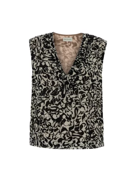 Wielobarwność bluzka Dries Van Noten z krepy