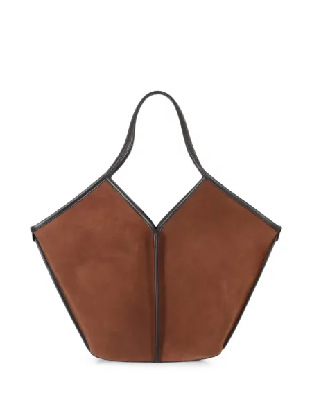 Geantă shopper Hereu din piele de căprioară maro
