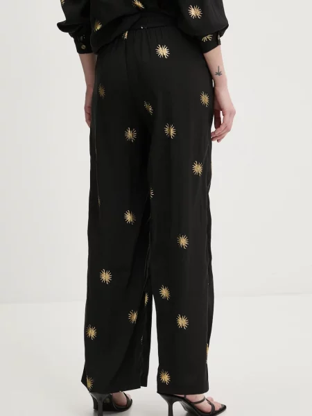 Kalhoty Never Fully Dressed Gold Sun Elissa široké high waist černá