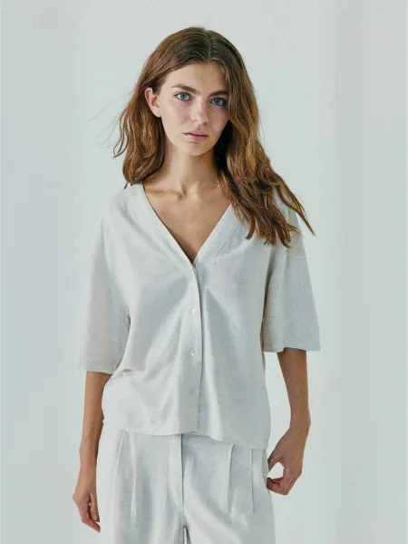 NORR Tricou Linne bej