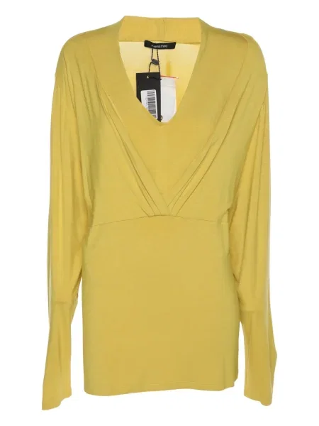 Długa koszulka Elena Miro' z dekoltem w serek żółta