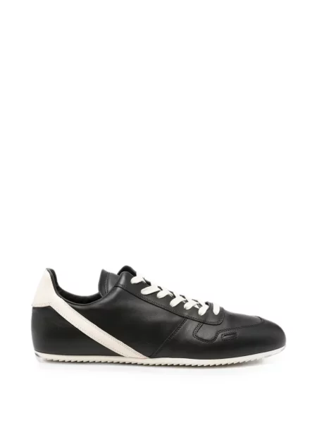 Sneakerși Rick Owens cu șireturi din piele negru