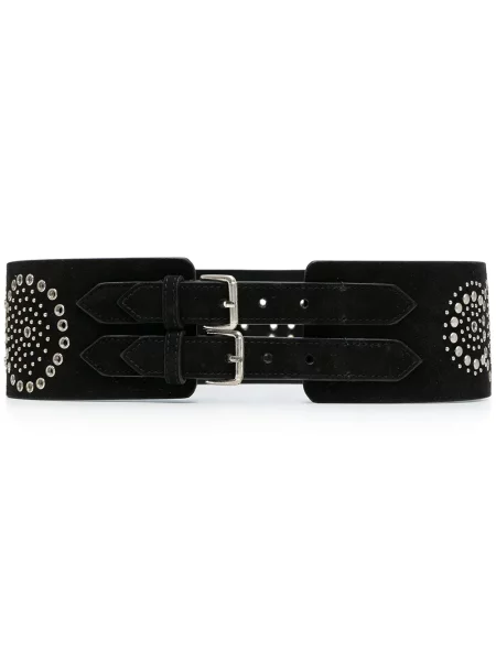 Pasek 10 Corso Como zamszowy z ćwiekami czarny