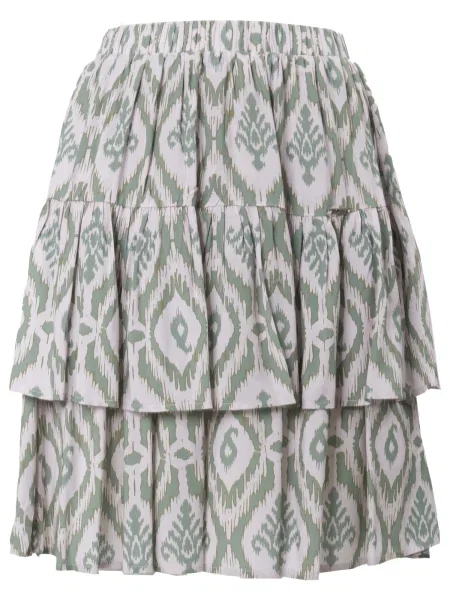 Influencer Sukně olivová / pastelově zelená bílá