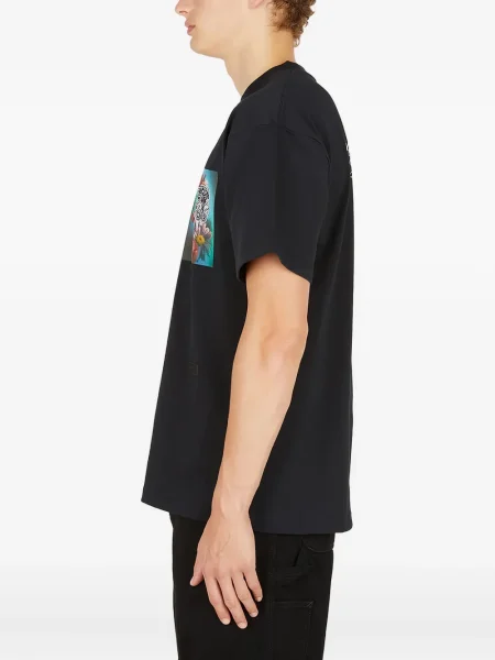 Tricou Soulland cu model floral cu imagine negru