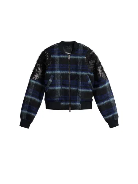 Desigual Geacă de primăvară-toamnă albastru noapte / albastru violet negru