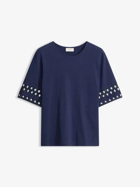 T-shirt z czystej bawełny niebieska