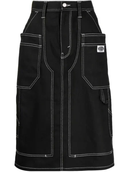 Fustă din denim Ground Zero până la genunchi negru