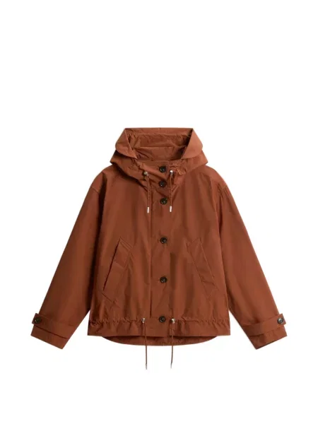 Jachetă cu glugă Woolrich cu glugă maro