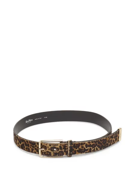 Curea Max Mara cu imagine cu model leopard cu cataramă maro