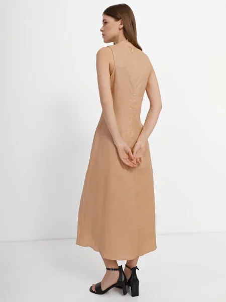 Armani Exchange Сукня міді бежевий