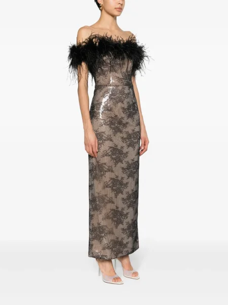 Rochie Nissa din dantelă negru