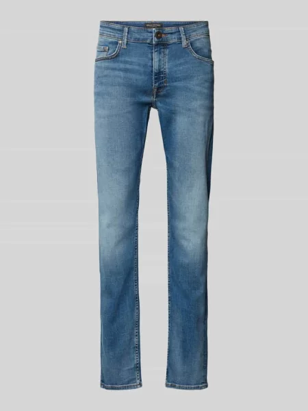 Jeansy o kroju shaped regular fit z niskim stanem model ‘SJÖBO’ Marc O'polo niebieskie