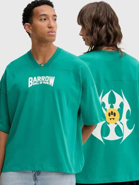 Тениска Barrow с десен зелено