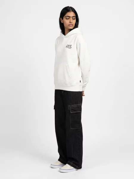 Vans mikina s kapucňou dámska s bavlnou biela