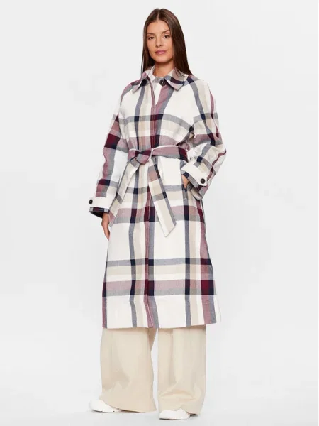TOMMY HILFIGER Prechodný kabát Tommy Hilfiger Mantel krémová hnedá