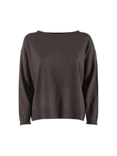 Sweter Nenette wełniany brązowy