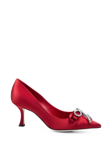 Pantofi cu toc Jimmy Choo cu funde roșu