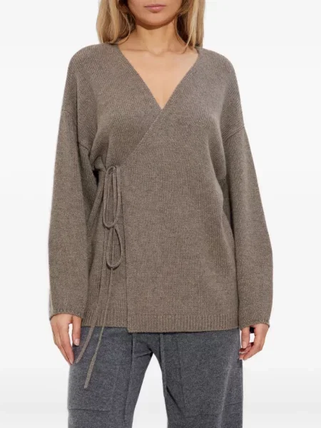 Cardigan Lisa Yang cu legături plic maro