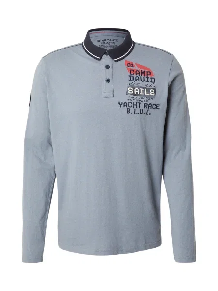 CAMP DAVID Póló tengerészkék / galambkék / piros fehér