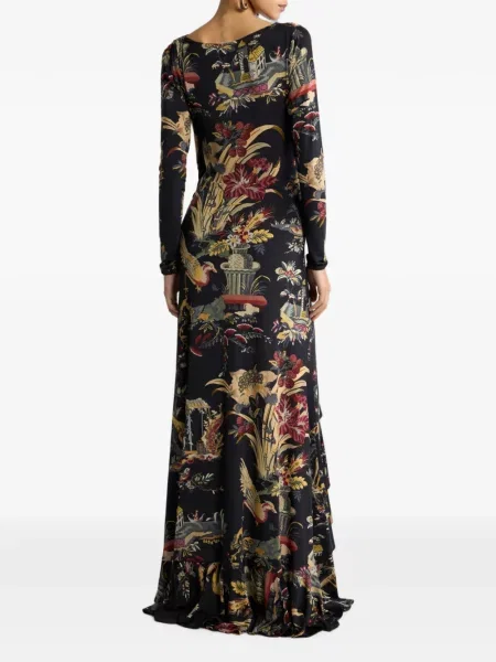 Rochie Etro cu model floral din jerseu plic negru