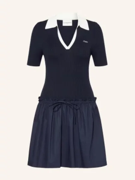 Claudie Pierlot Sukienka Z Mieszanki Materiałów blau biała